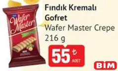 ÇİZMECİ TİME WAFER MASTER CREPE FINDIK KREMALI GOFRET 216 G
